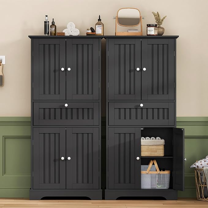ChooChoo 51" H Tall Bathroom Floor Cabinet, Modern Bathroom Storage Cabinet - Image 8