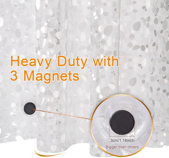Bostofy EVA 3D Waterproof Shower Curtain Liner, 72”Width x 84”Length - Image 3