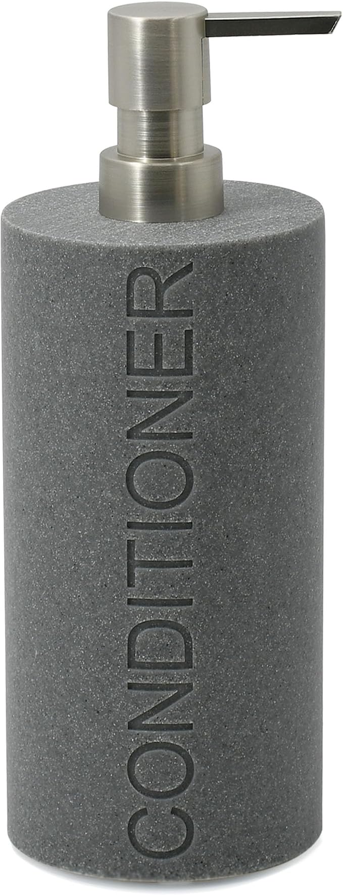 Resin Neutral Gray Sandstone Conditioner Engraved Bottle Refillable Pump by IndecorHome