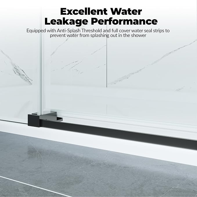 Frameless Shower Door, Adjustable 56"-60" Width x 76" Height, Features 6mm SGCC - Image 7