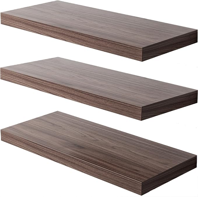 Floating Shelf, 30 in W x 12.75 in D x 2 in H Wooden Floating Wall Shelf by Home