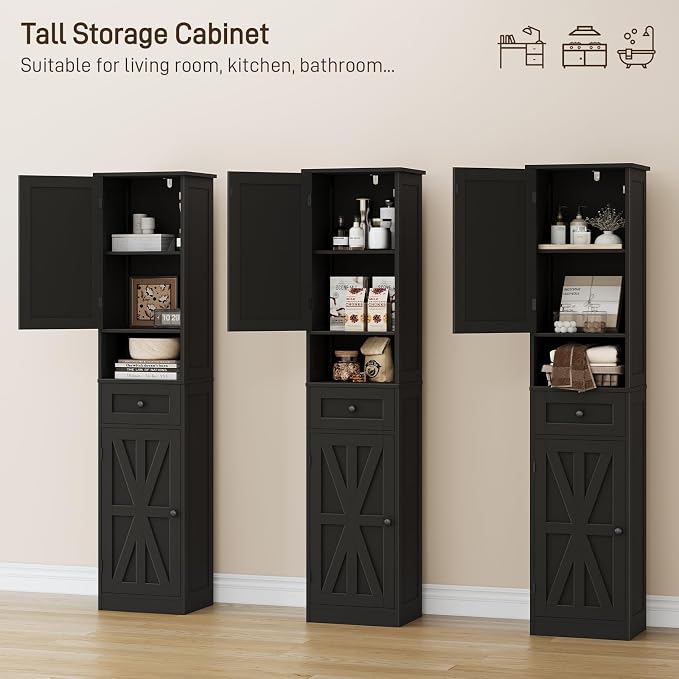 67" H Tall Bathroom Cabinet, Narrow Storage Cabinet - Image 7