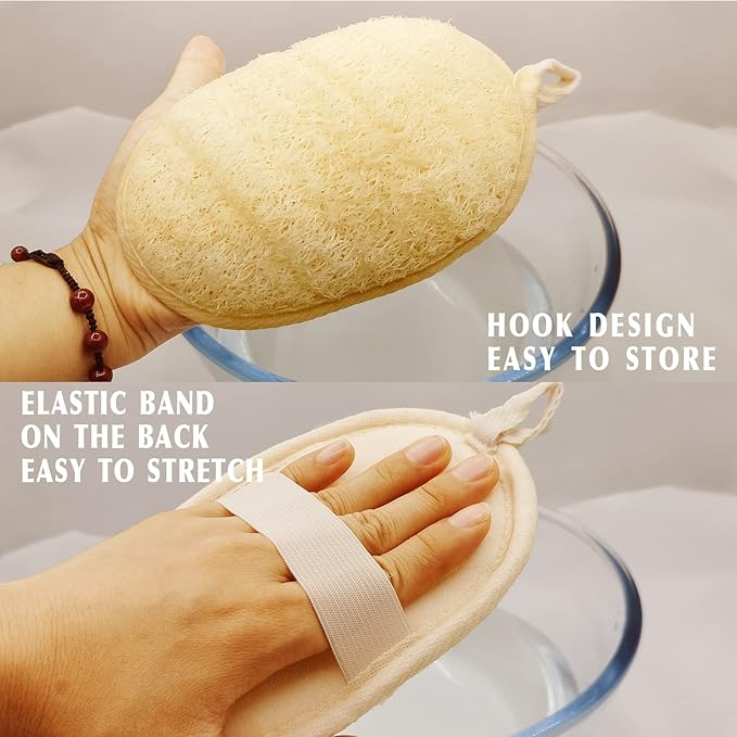 Natural Loofah Sponge Exfoliating Body Scrubber, Made - Image 3