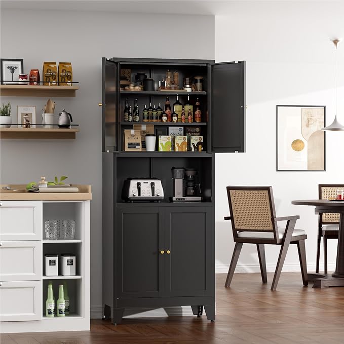 COFaR 69" Tall Modern Kitchen Pantry, Metal Storage Cabinet - Image 2