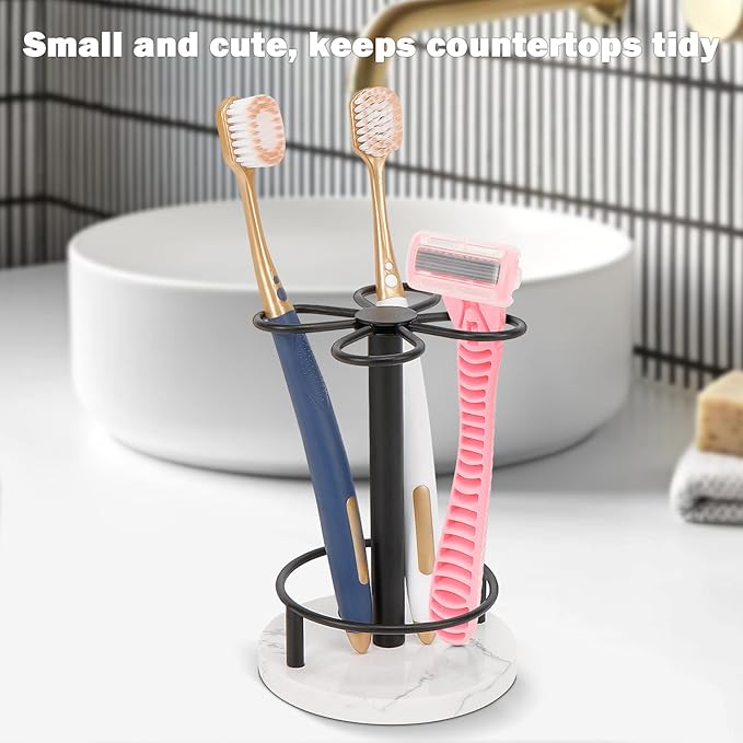 HarJue Toothbrush Holder Stand for Bathroom, Metal Toothbrush Organizer - Image 5