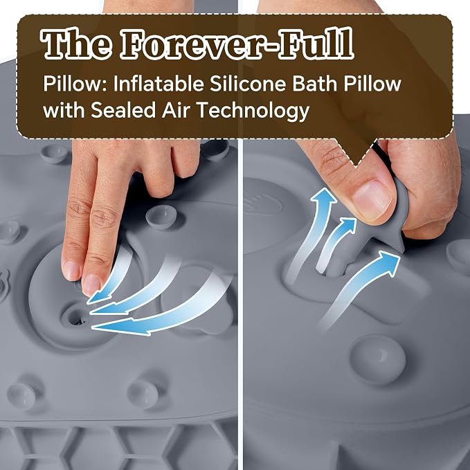 Silicone Bath Pillow for Tub Adults, 4D Air-Cushion Bathtub Pillow for Head - Image 5