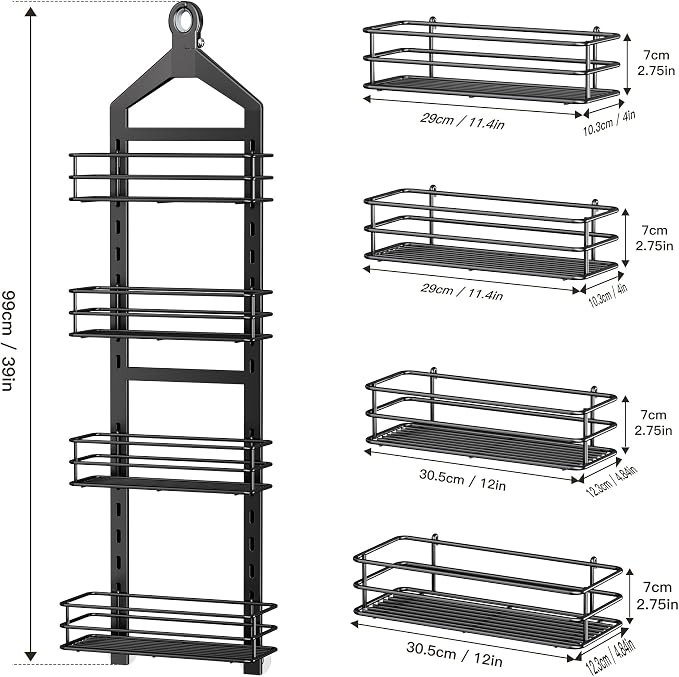 Orimade Adjustable Anti-slip Hanging Shower Caddy over Shower Head, Rustproof - Image 8