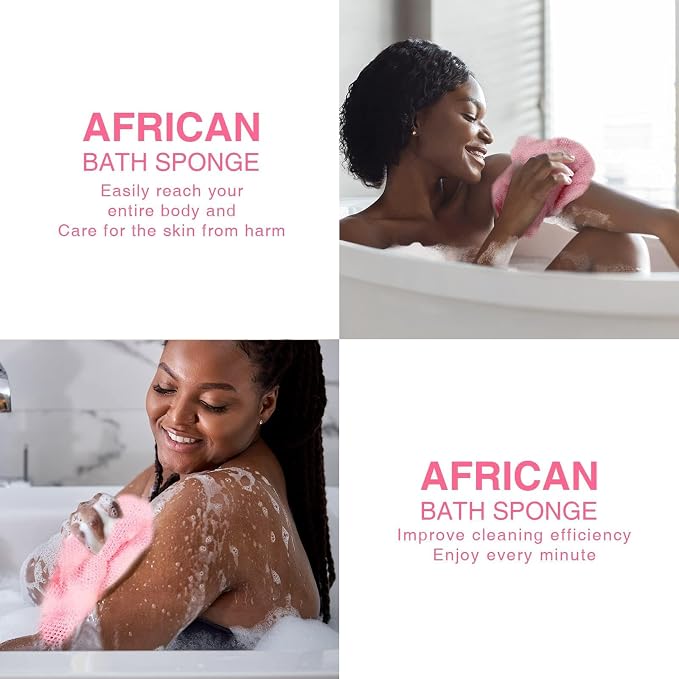 UJFQBH African Net Sponge African Net Long Net Bath Sponge Exfoliating Shower - Image 5