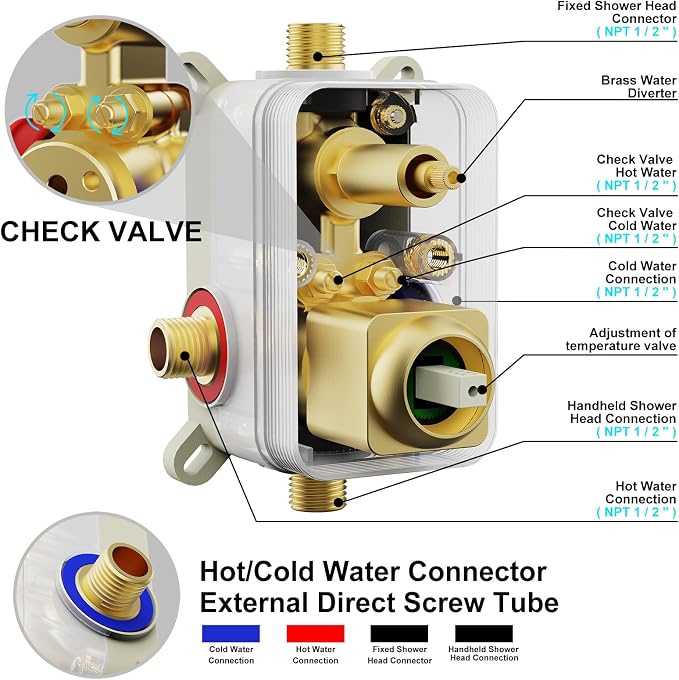 Shower System Modern Rain Brass Faucet Set - Image 8