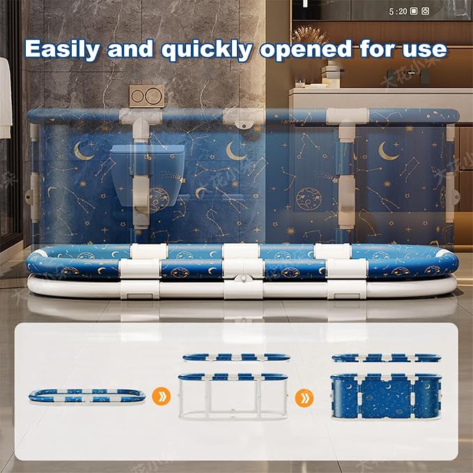 Portable Foldable Hot Cold Bath Tub, Large Portable Soaking Bath Tub - Image 3