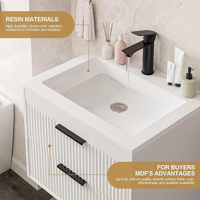 24 Inches Modern MDF Bathroom Vanity - Image 4