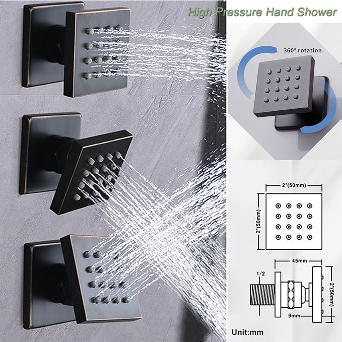 Thermostatic Shower System Oil Rubbed Bronze Rain Shower System - Image 9