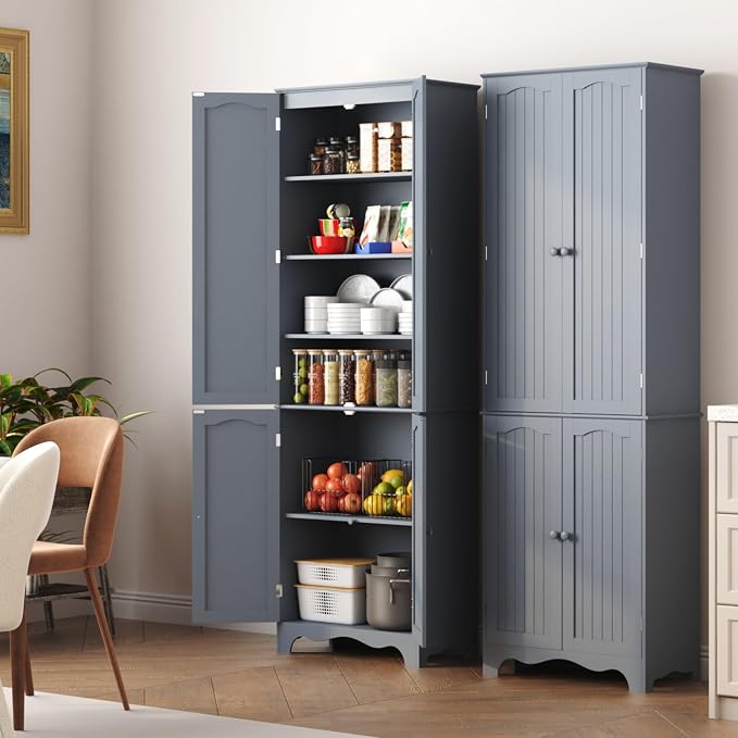 Function Home Tall Pantry Cabinet, Freestanding Storage Cabinet, Wooden Kitchen - Image 5