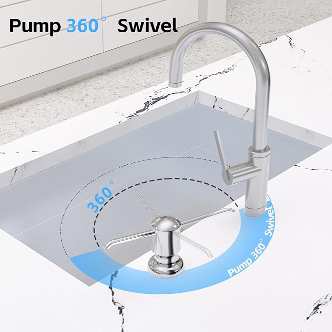 SAMODRA Built in Kitchen Sink Soap and Chrome Lotion Dispenser Built in Design - Image 5