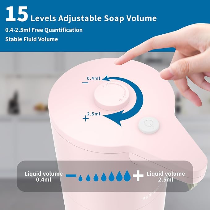 Aunmaon Automatic Touchless Soap Dispenser, Adjustable Volume - Image 2
