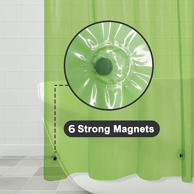 Barossa Design Clear Green Shower Curtain Liner - Image 4