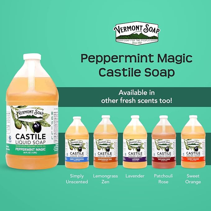 Vermont Castile Soap Peppermint, Gentle Liquid Soap - Image 7