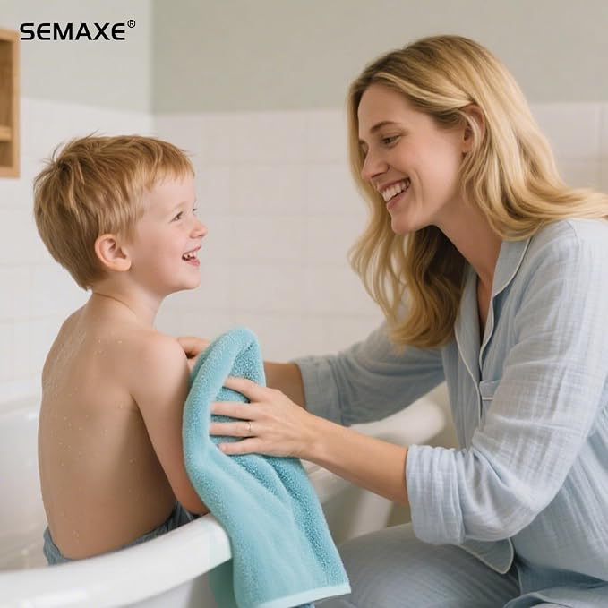 SEMAXE 6-Pack Blue Hand Towels - Image 6