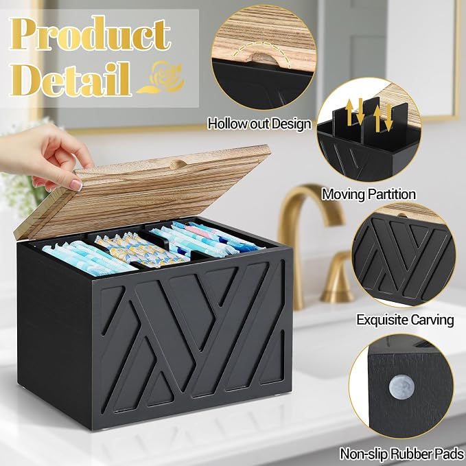 Tampon Holder for Bathroom Decor, Feminine Product Organizer - Image 6