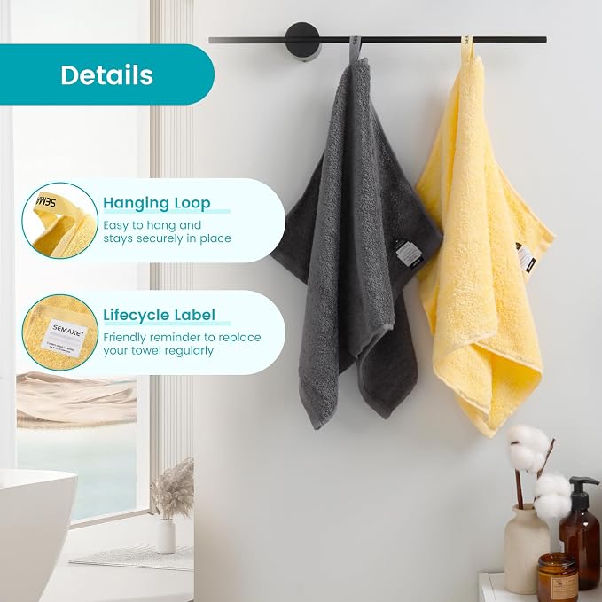 SEMAXE 12-Piece Family Bathroom Towel Set - Image 4