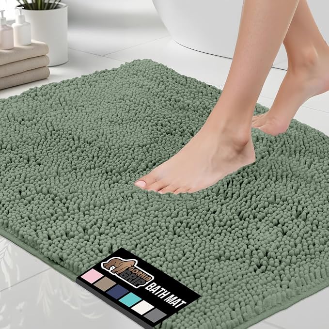 GORILLA GRIP Bath Rug Mat 44x26, Soft Absorbent Chenille, Quick Dry Microfiber by GorillaGrip