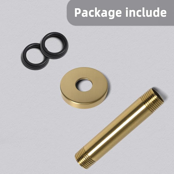 4 Inch Shower Arm with Flange, Ceiling Mounted Shower Head Extension Arm - Image 5