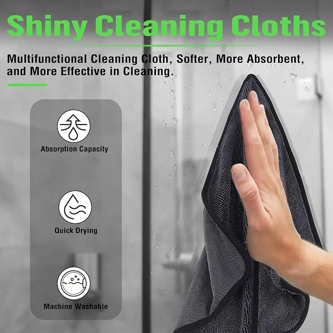 Shiny Bath Wipes Shower Cleaning Cloths, Premium Car Drying Towel | Ultra - Image 2