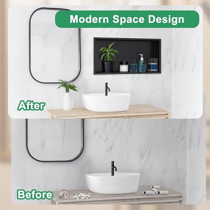 SaniteModar Shower Niche, Stainless Steel Shower Niche 12" X 24" No Tile Needed - Image 5