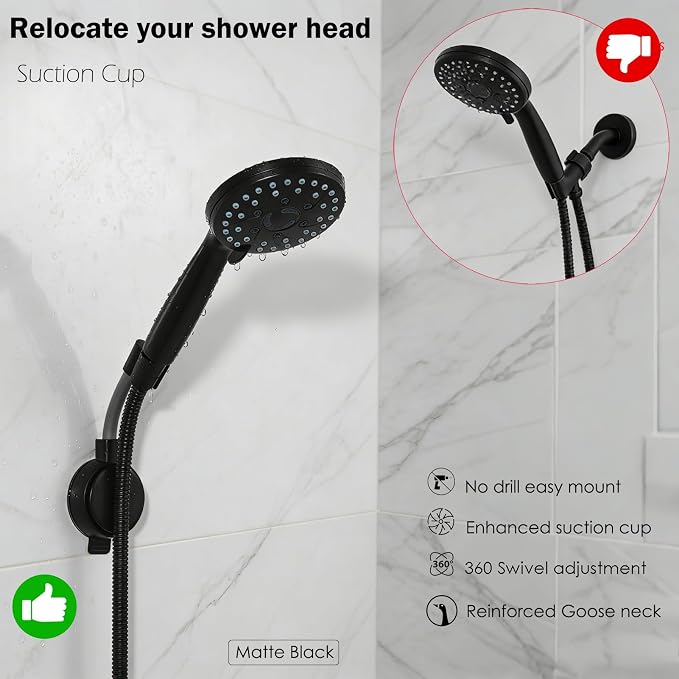 Suction Cup Handheld Shower Head Holder - Image 2