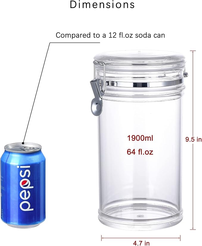 64 oz Reinforced Large Acrylic Canister - Image 3