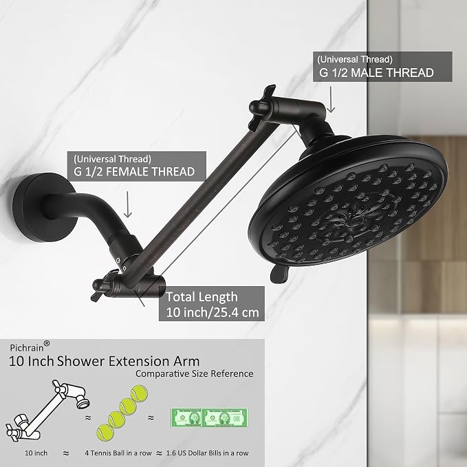 Shower Head Arm, Adjustable Shower Extension Arm - Image 2