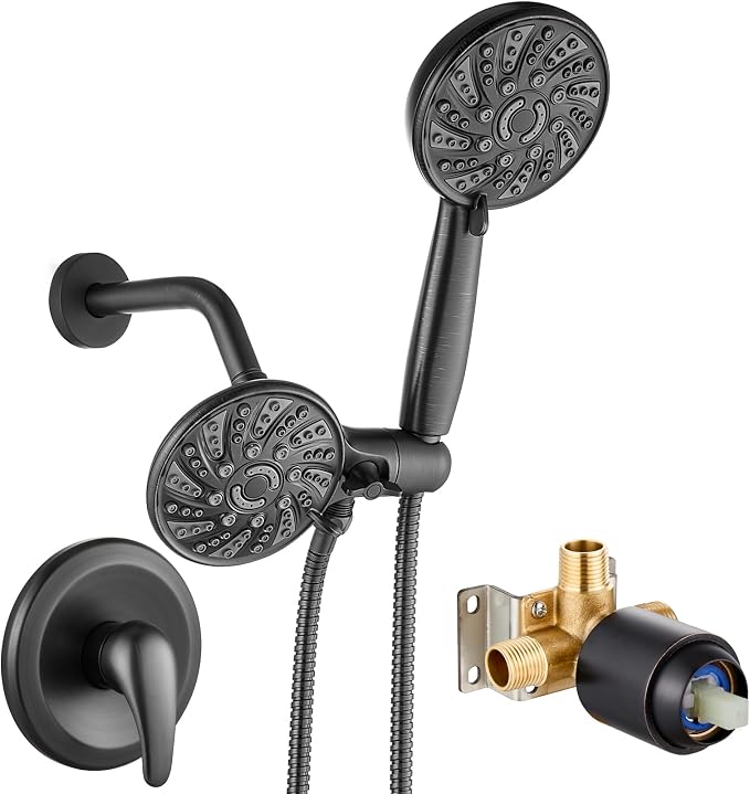 gotonovo Dual 2 in 1 Shower Head Kit High Pressure Combo System Shower Faucet 6 by HOME