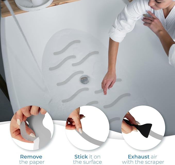 Anti Slip Shower Stickers 24 PCS, Premium Adhesive Bath Tub Stickers - Image 3