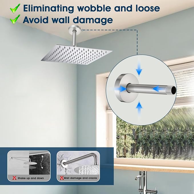 6 Inch Straight Shower Arm - Image 2