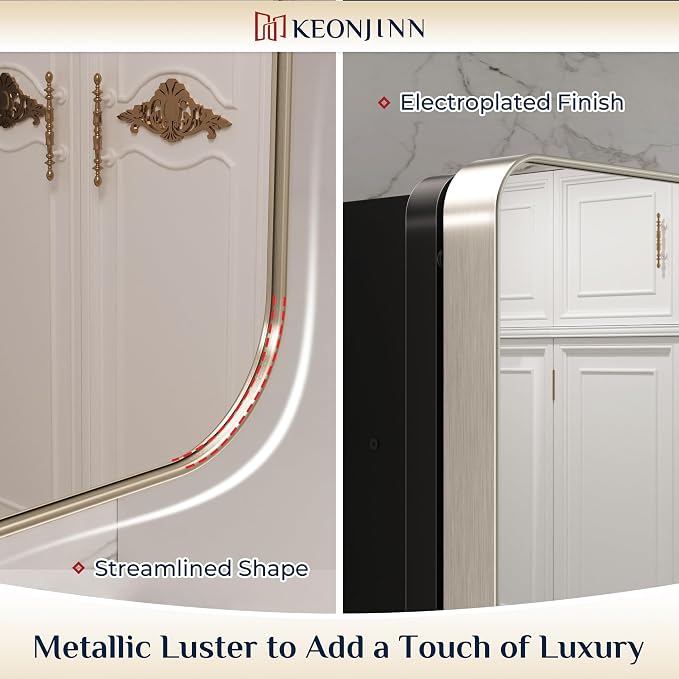 Keonjinn 20 x 26 Inch Brushed Nickel Recessed Medicine Cabinets, Bathroom - Image 5