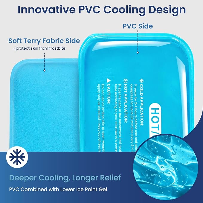 REVIX Large Ice Packs for Injuries Reusable, 2 Packs Hot & Cold Gel Ice Packs - Image 3