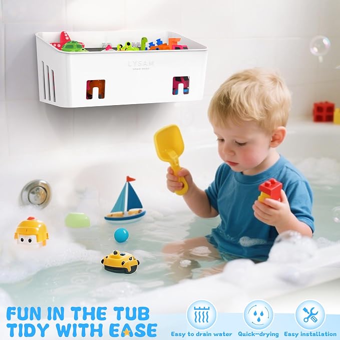 Lysam Bath Toy Storage 2 Packs, Large Bath Toy Holder - Image 4