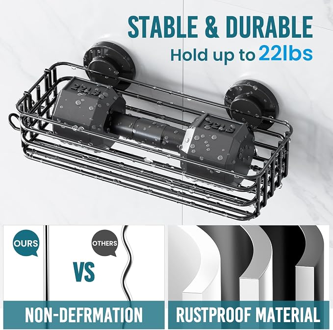 TAILI Shower Caddy Suction Cup, 3 Pack Shelves - Image 5