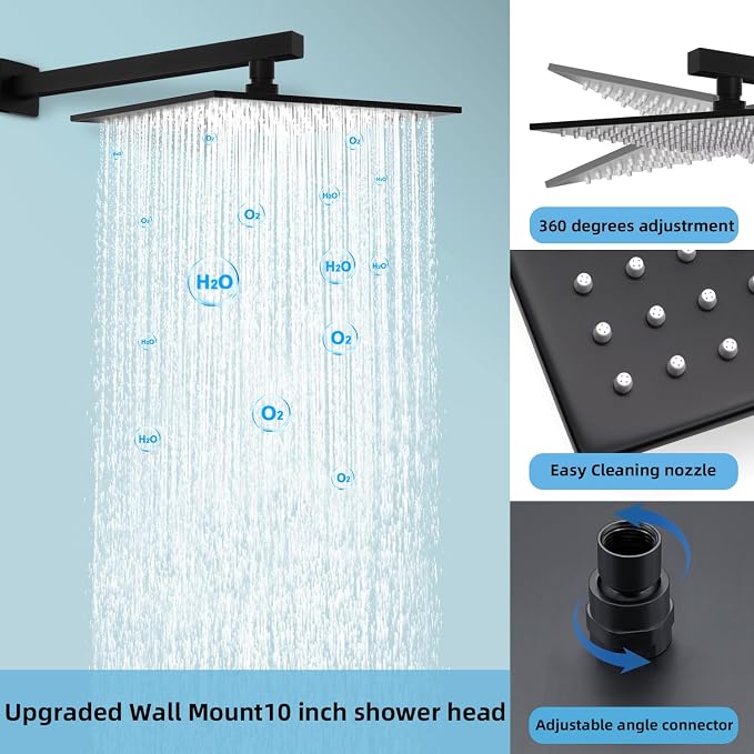 Digital Display Dual Head Shower system Rain Shower System Shower Wall Mount 10 - Image 4