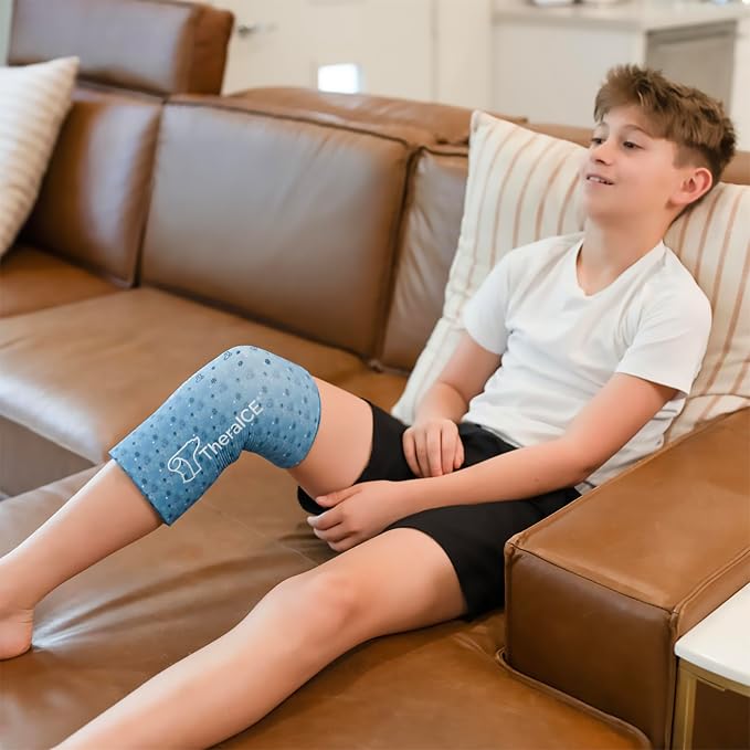 TheraICE Junior Knee Ice Pack Wrap Compression Sleeve - Image 4