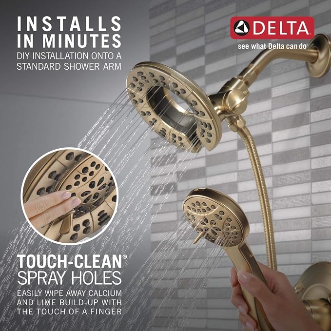 Delta Arvo 14 Series Brushed Gold Bathtub Shower Faucet Set - Image 6