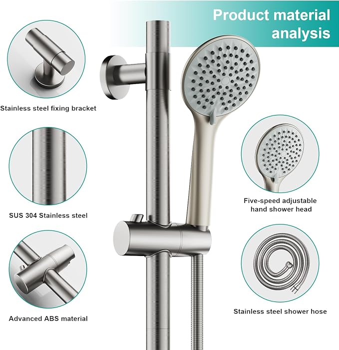 Shower Slide Bar Handheld Shower Head - Image 8