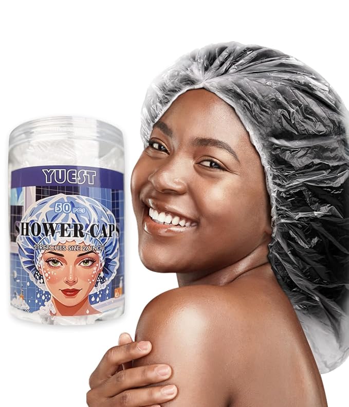 50Pcs Disposable Large Shower Cap by Yuest