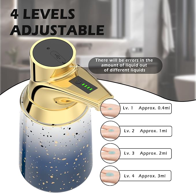 Adjustable Automatic Soap Dispenser Touchless, Ceramic Material，4 Adjustable - Image 4