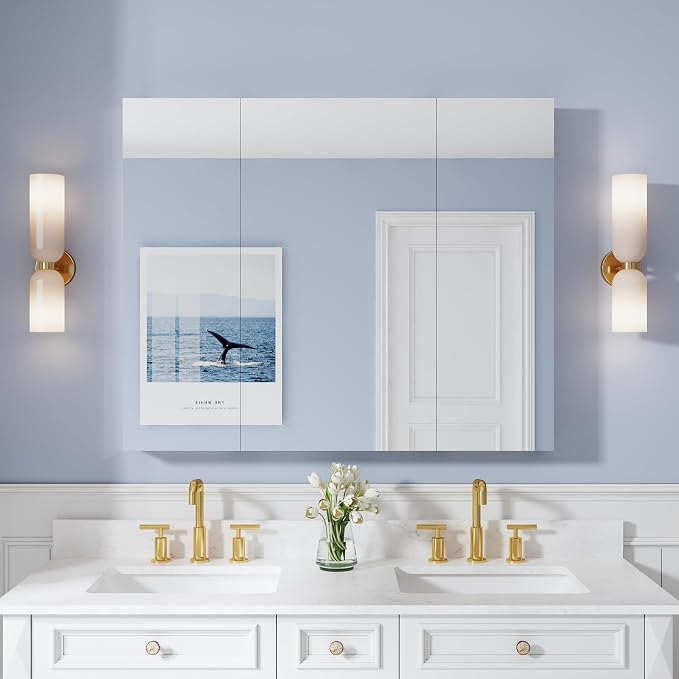 WELLFOR 44" x 36" Bathroom Medicine Cabinet - Image 9
