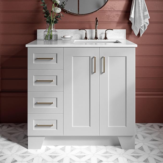 ARIEL Taylor 37 Inch Grey Bathroom Vanity - Image 2