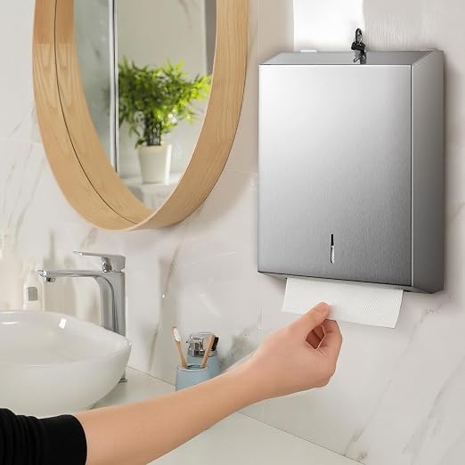 Shimeyao 4 Pcs Paper Towel Dispenser Wall Mount Bulk Stainless Steel Commercial - Image 5