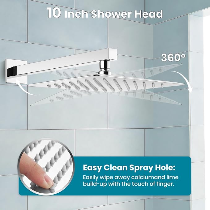 gotonovo Shower System with Tub Spout Wall Mounted Rain Shower Head and Handle - Image 5