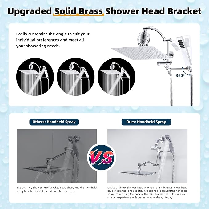 Hibbent All Metal 12'' Filtered Rainfall Shower Head - Image 2