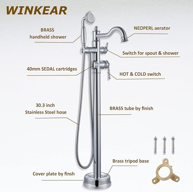 Freestanding Floor Mount Tub Filler - Image 5